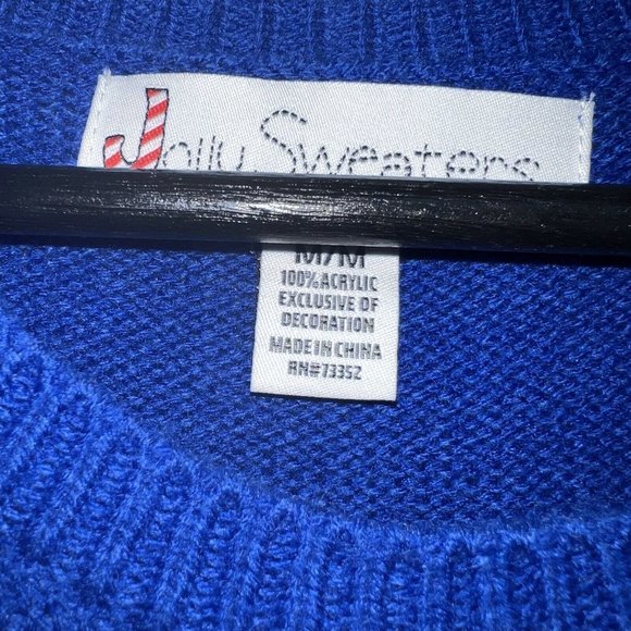 Jolly Sweaters Mens Ugly Christmas Drunk Drinking Snowman Beer Size M Blue - Picture 3 of 5